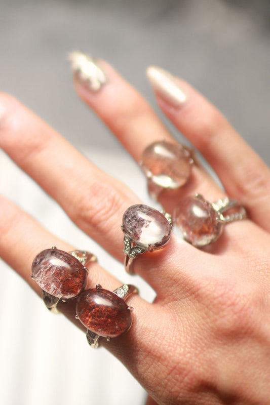 Garden Phantom Quartz Rings